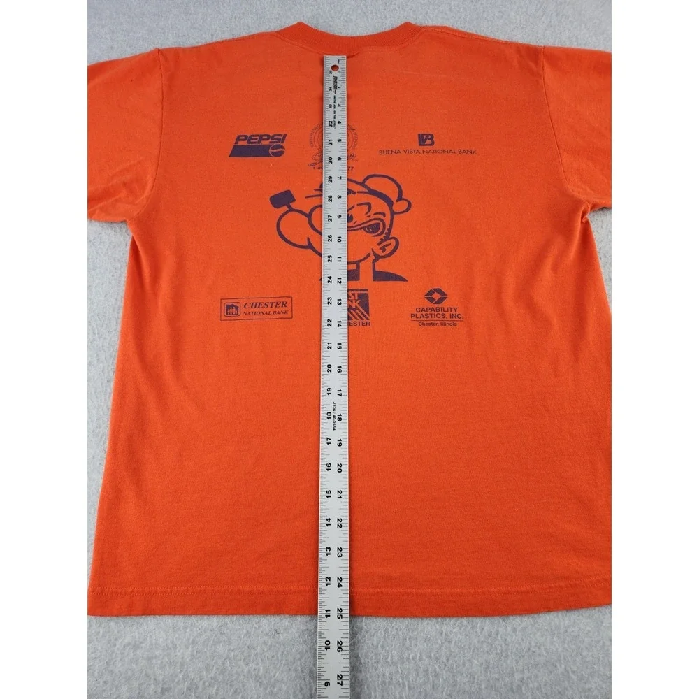 Vintage Popeye‎ T-Shirt Fun Run Running Through The Ages Cartoon TV Show LARGE